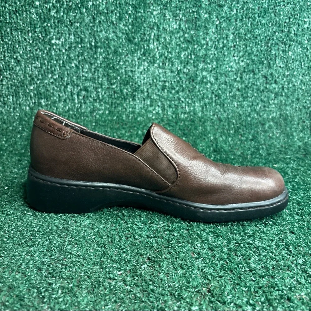 Predictions Leather Collection Brown Slip On Comfort Shoes Women 7.5